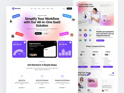 SaaS Landing Page colorful ui figma figma designer finance fintech fintech designer fintech landing page fintech website landing page saas saas design saas landing page saas platform saas product saas ui saas website ui ui mockup uiux uiux designer