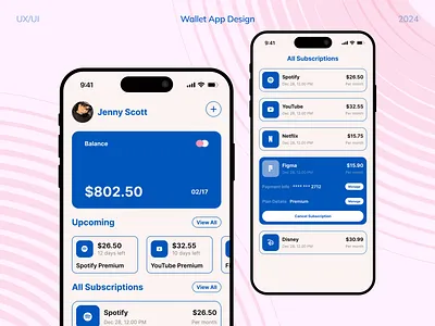 Wallet App Design app appdesign branding figma graphic design ui uidesign ux ux design uxdesign uı design