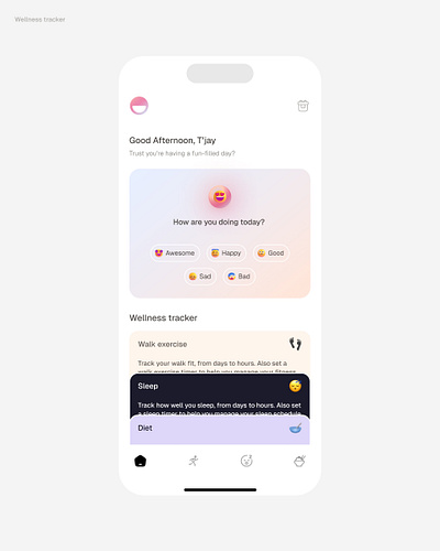 Health Tracker App app branding design graphic design health illustration logo mobile mobileapp typography ui ux vector wellness tracker