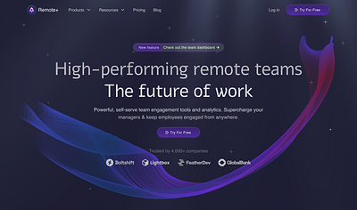 Remote+ — The Future of Work is Here drack freelance freelancing ui landing page remote technology ui work