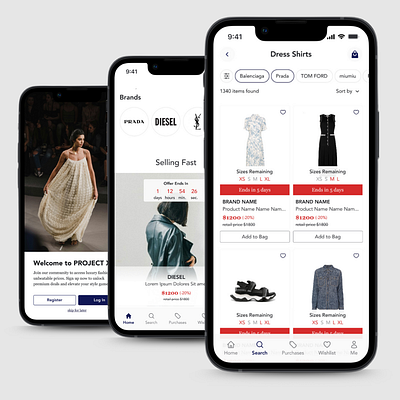 Luxury Group-Buying Fashion App – Mobile UI Design card design clean ui countdown timer app e commerce app e commerce cards ecommerce fashion fashion app figma interface inspiration mobile app design mobile ui product design product ui shopping app ui design ui inspiration ux design