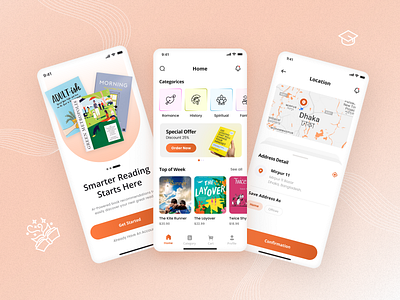 Modern Book Reading App UI design digital book digital reading e book figma design ios design landing page design mobile app design responsive design screenshot design ui ui design ux design
