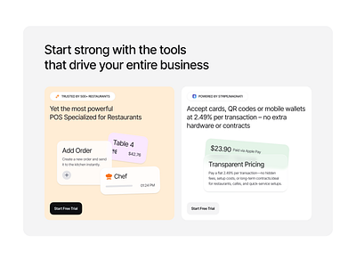 POS & Payment Features – Restaurant SaaS UI branding cooking design dailyui dashboard features section kitchen design landing page marketing restaurant saas ui ux ux design web design website design