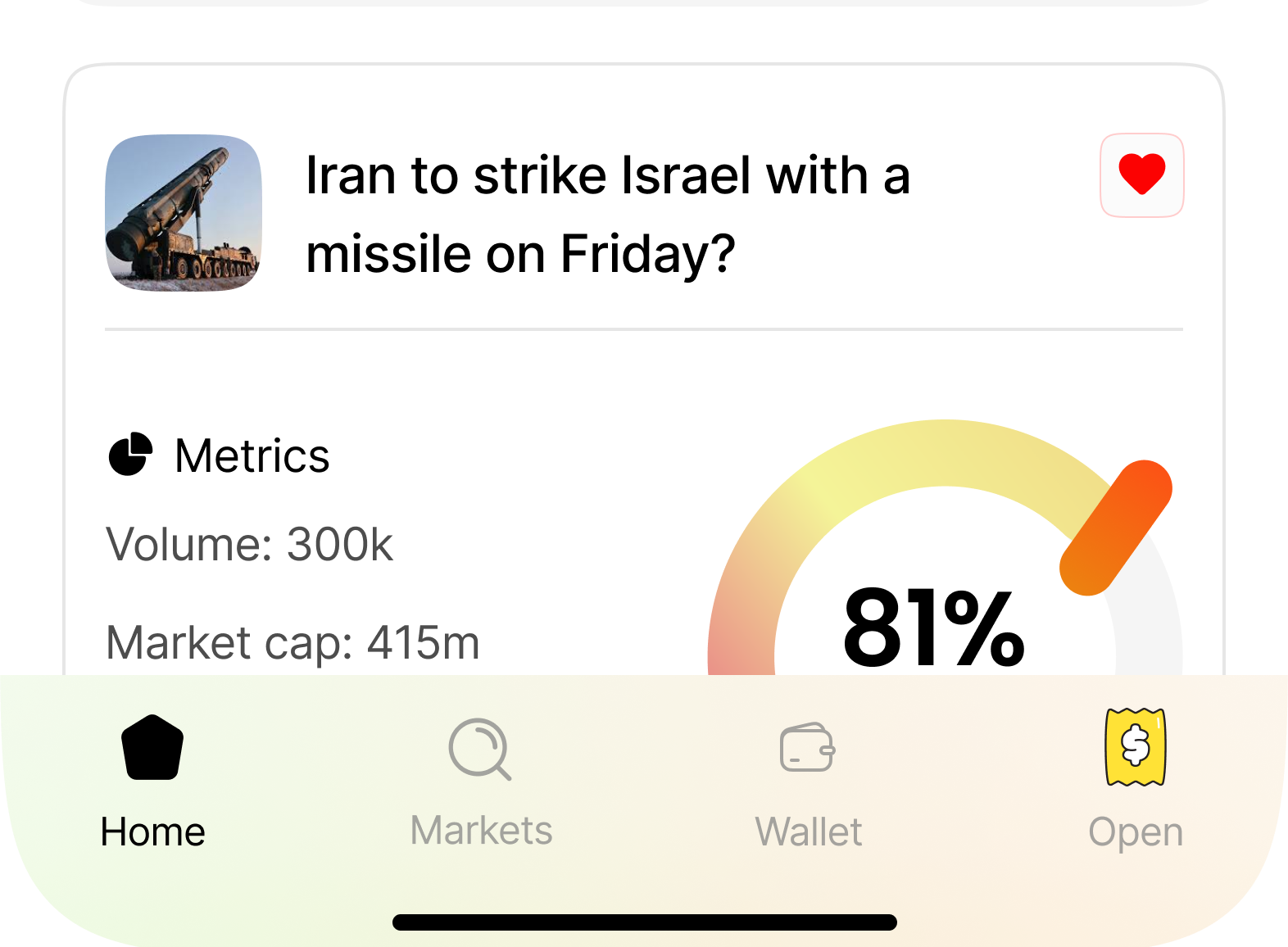 crypto prediction platform ui