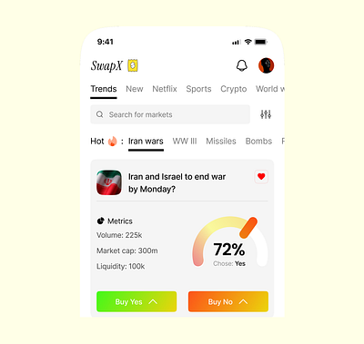 crypto prediction app ui