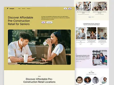 Hotspot: Secure & Accessible Retail Website Design accessiblespaces affordableretail clean dribbbleshowcase hotspot landing page preconstruction retaildesign retailinnovation secureshopping seniorliving ui ui design ui ux designer web design website