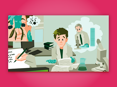 Scientific Communication - Storytelling vs biotech innovation client journey comic explainer video illustration motion graphics pharmacology photoshop science scientific communication storyboard