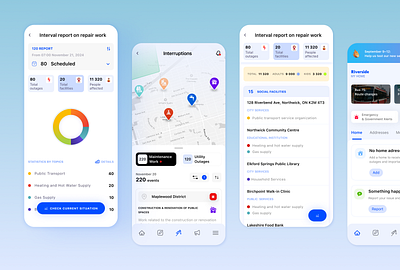 Mobile Services Smart City's Alerts app art branding canada charts data graphic design ios it map mobile design prodict product smart city software statistic ui ux