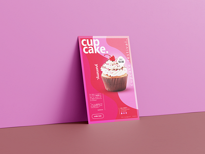 Cupcake Promotion Design (Poster Design Project) app branding design graphic design illustration logo typography ui ux vector