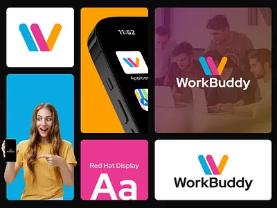 WorkBuddy: Productivity App Logo app branding app design branding graphic design logo logo design typography