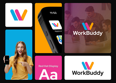 WorkBuddy: Productivity App Logo app branding app design branding graphic design logo logo design typography