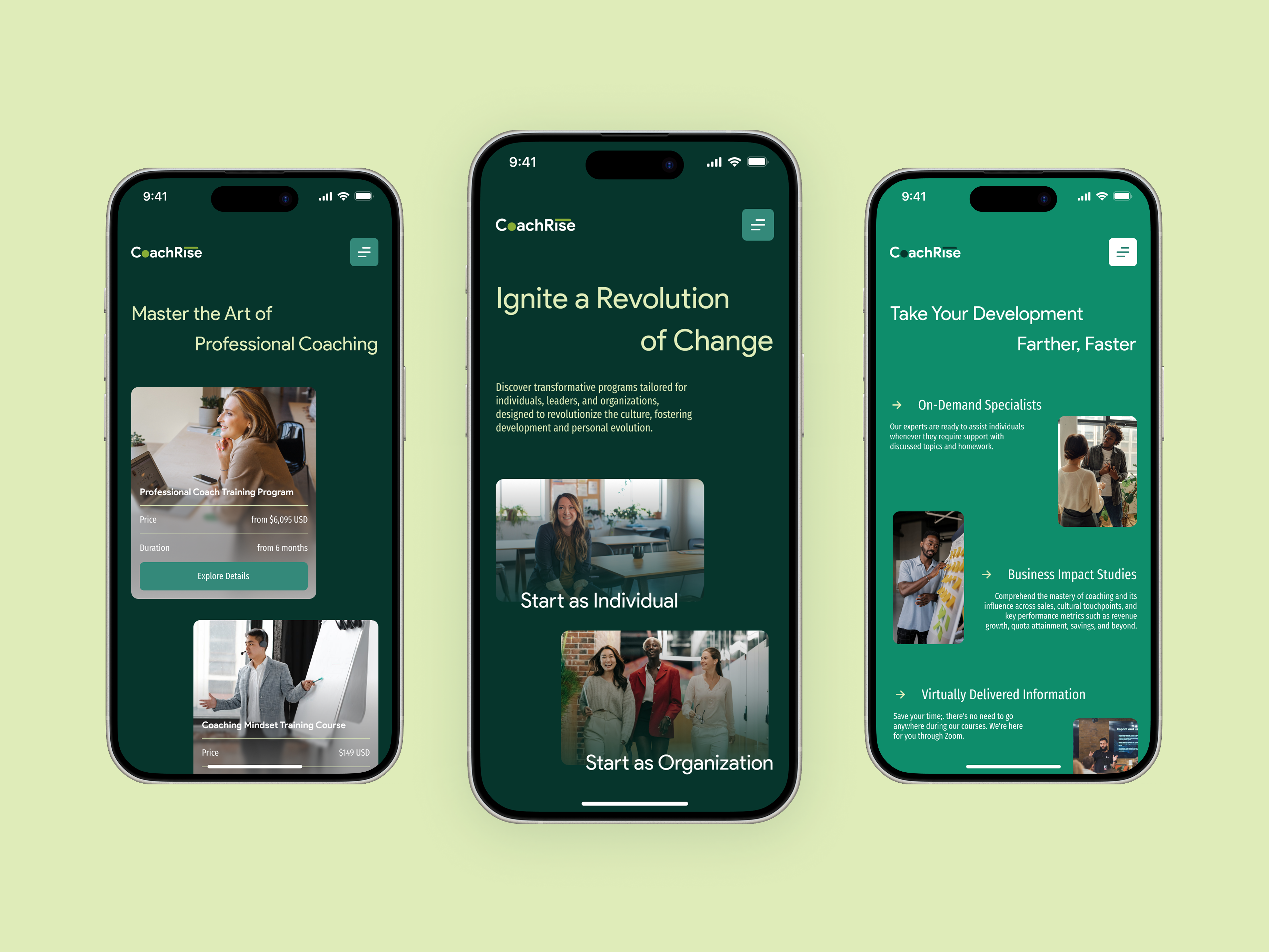 Redesigning a Global Coaching & Training Platform animation banner cards coach coaching courses design education footer hero how it works landing page motion graphics personalcoach responsivedesign steps testimonials ui ux uxdesign