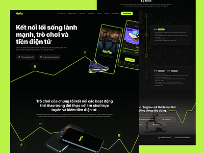 Hefix app - Web3 Landing Page app landing page helthy landing page running shoes web3
