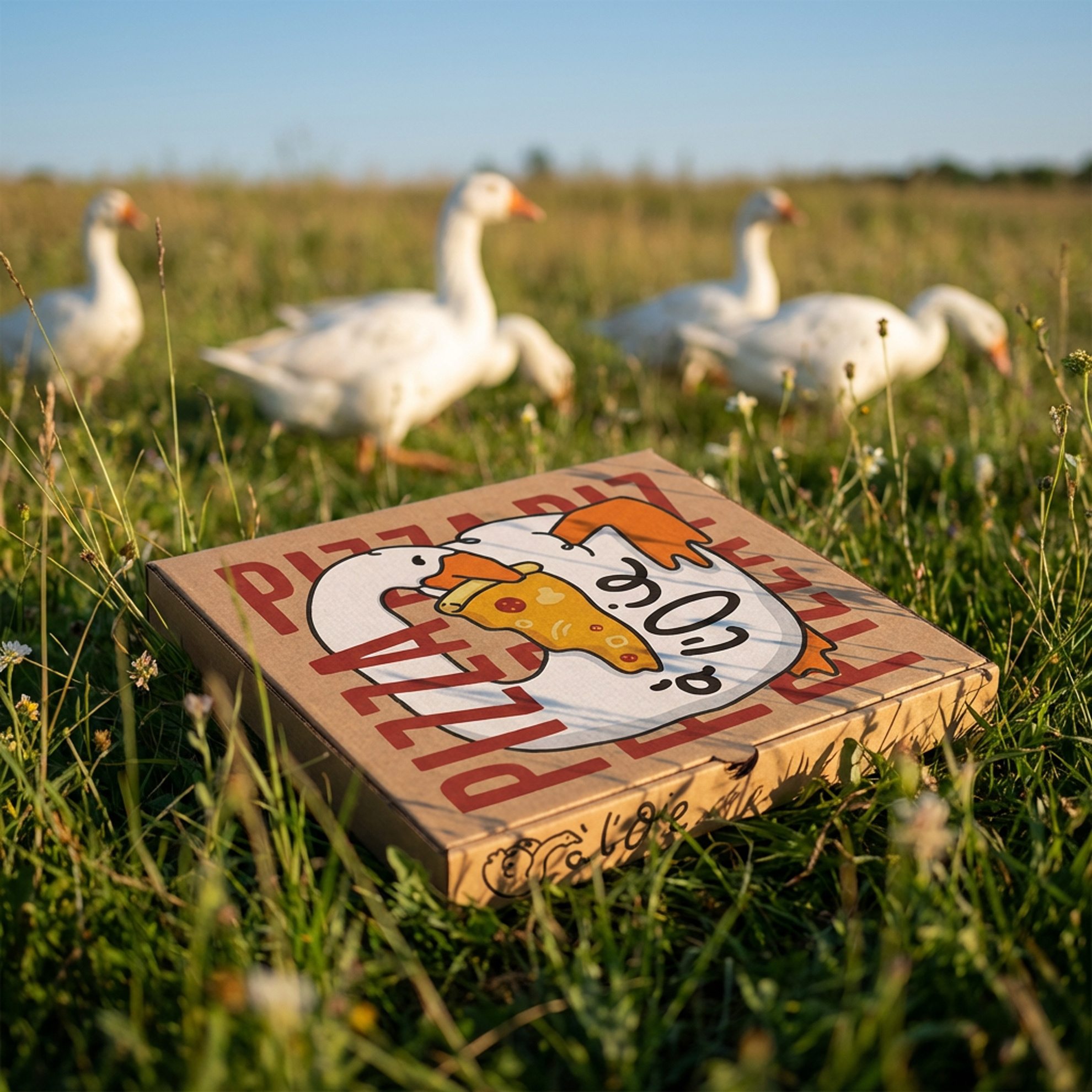 Pizza à l'Oie Packaging art brandidentity branding design goose pizza graphic design illustration mockup design packaging packaging concept pizza pizza packaging