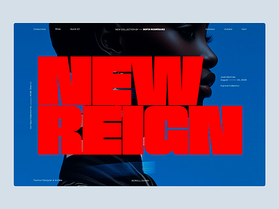 New Reign Collection Showcase bold design home page landing page typo typographic design typography ui design user experience user interface ux ui uxui ux design vibrant vibrant colors web web design website website design