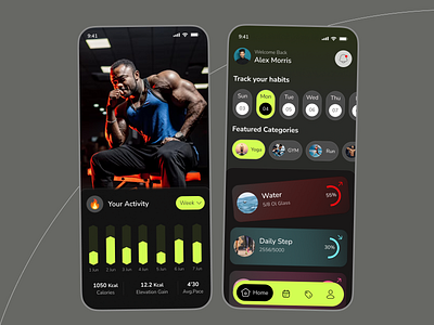 Fitness App Design apps design clean design fitness gym mobile profile run sport ui ux yoga