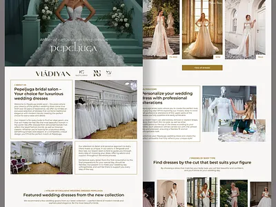 Luxury Bridal Website UI/UX for Pepeljuga Dress aestetic bridal websit bridal website clean design dress fashion fashion website landing page luxury design responsive web ui design uiux design ux design web design web progressive wedding dresses