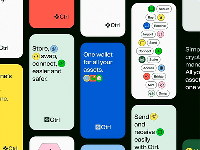 Ctrl Digital Wallet: Modular Features Overview clean ui colorful creative design crypto exchange design digital digital assets iconography modern modern design modular design ui ui design user interface ux uxui vibrant