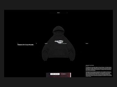 Minimalist Dark Mode Apparel Product Page appearal black dark dark background dark theme dark tone landing page minimalist online store product design product page ui design user interface ux ux design uxui web web design