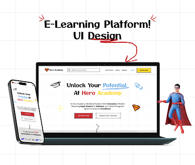 E-Learning Platform Landing Page app graphic design landing page mobile app ui ux web webdesign website