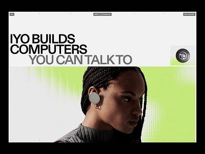 IYO Computers: AI Tech Product Landing Page ai design futuristic interaactive interface modern simple tech technology typo typography ui ui design user user friendly user interface web web design website