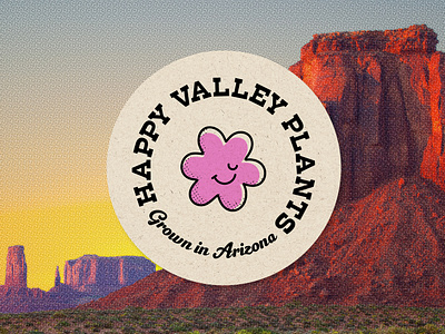 Happy Valley Plants branding cartoon cute design flat flower friendly graphic design illustration logo mascot minimal simple vector vintage