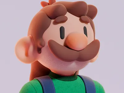 Luigi 3d character character design game illustration luigi mustache nintendo