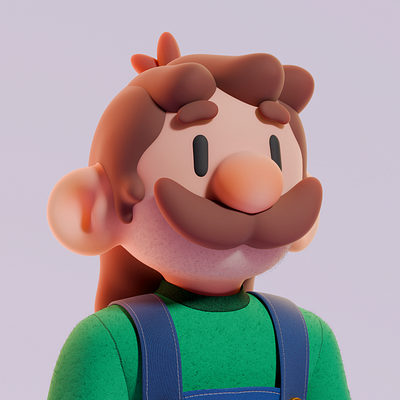 Luigi 3d character character design game illustration luigi mustache nintendo