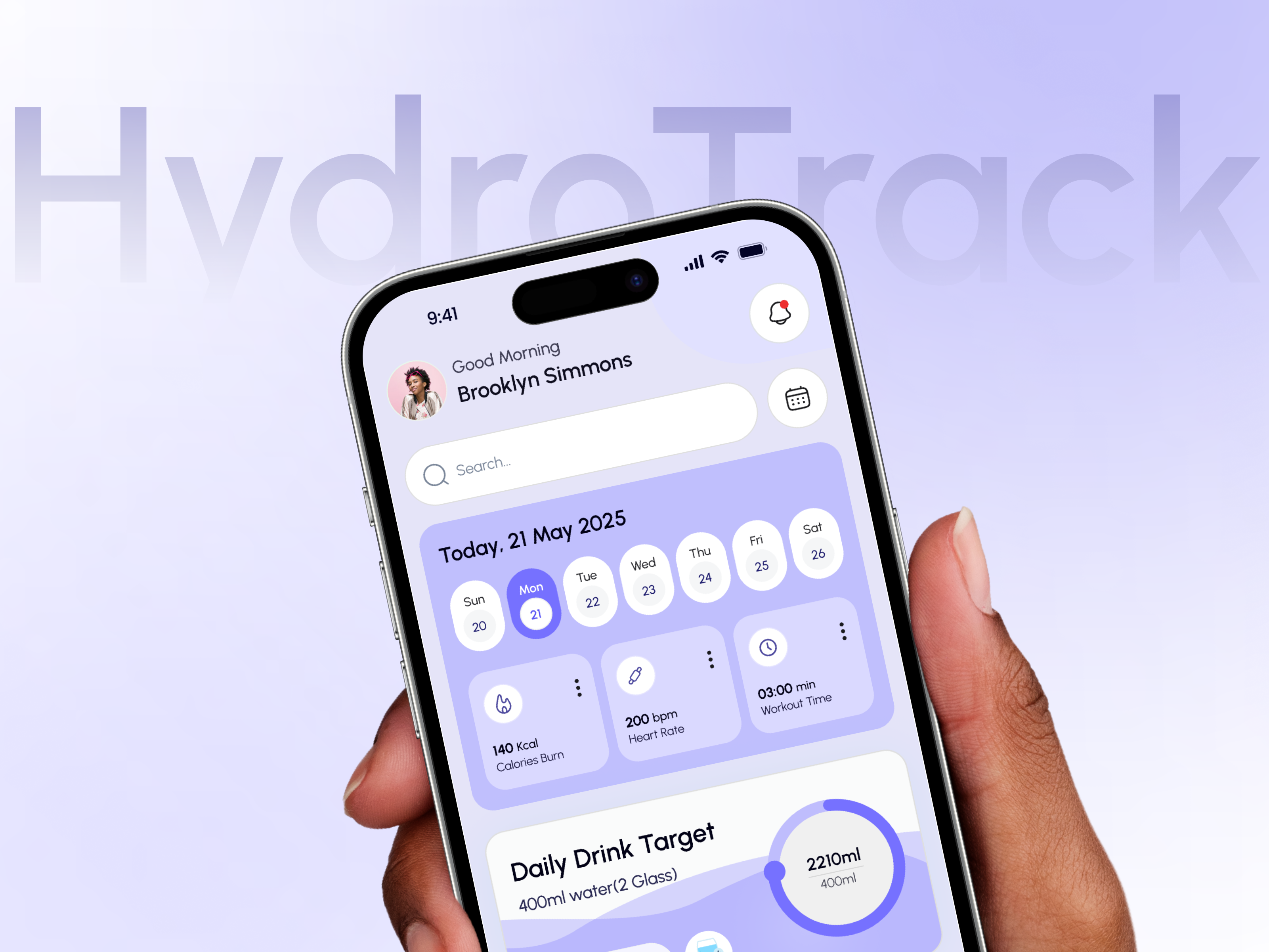 HydroTrack | water reminder 🥛 | Mobile App | app design daily reminder design drink fitness health mobile app hydration ios app design reminder reminder application reminder management ui uiux water tracker