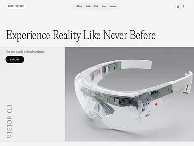 Nothing VR headset Concept headset interface minimal nothing ui vr web design