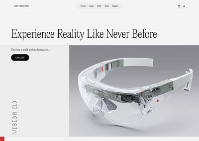 Nothing VR headset Concept headset interface minimal nothing ui vr web design