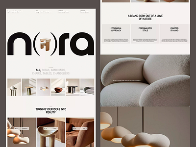 Nora: Elegant Furniture & Home Decor Website clean clean ui design furniture graphic design minimalist modern modern ui nora product ui ui design uxui web web design web pages website website design website pages
