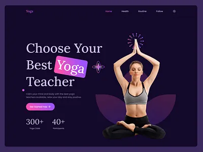 Yoga Website - UI/UX Design custom web design education figma fitness gym landing page design minimal modern website professional trainer ui ui ux ui ux design user interface ux web web design website website design yoga