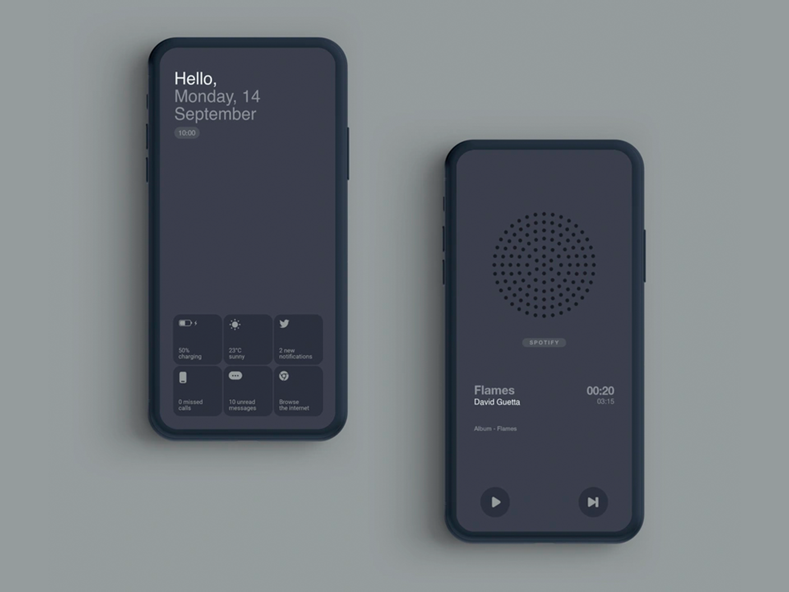 Dark Mode Mobile Dashboard & Music Player