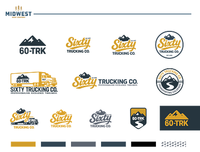 Sixty Trucking Co. branding concepts and touchpoints. branding graphic design indiana indianapolis logo midwestshirtcompany trucking
