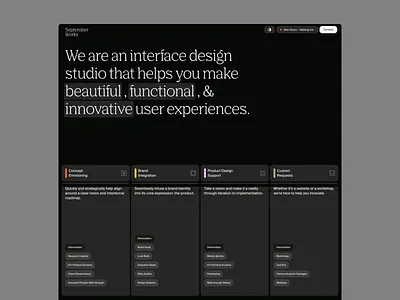 Modern Studio Portfolio Showcase agency landing brand identity clean grid creative agency digital branding functional design homepage design minimal interface modern layout modern studio portfolio portfolio site product design service cards studio website team section typography focus user interface ux ui visual hierarchy
