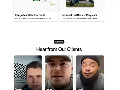 Webflow Video Testimonials Section graphic design testimonial section testimonials section ui ui design ux video webflow webflow design webflow development webflow website website website design