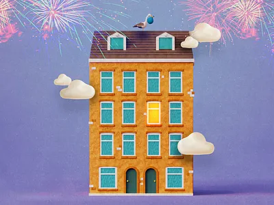 3D Clay House 3d building cartoon city clay home house illustration model scene textured