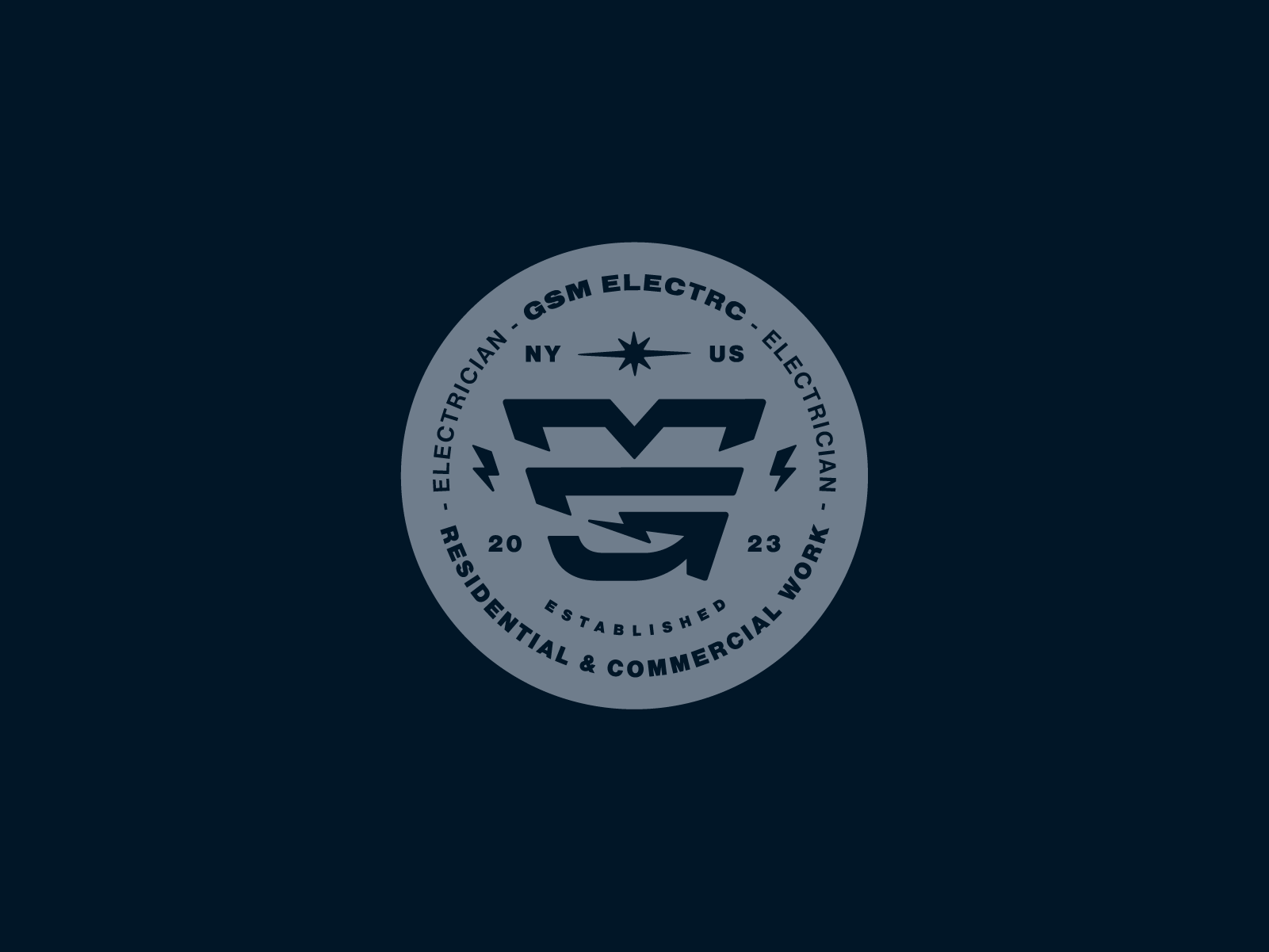 GSM ELECTRC Logo Badge Design badge design branding electric electrician graphic design logo logo design