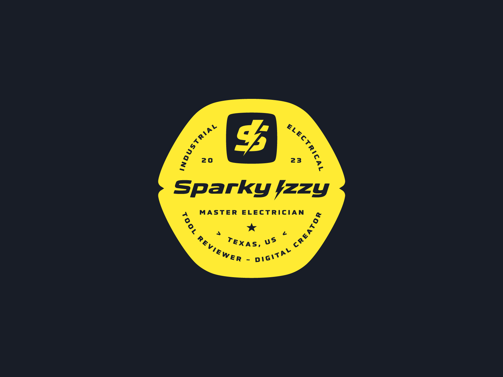 Sparky Izzy Logo Badge Design badge design branding electric electrician graphic design logo logo badge logo design visual identity