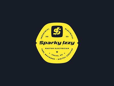 Sparky Izzy Logo Badge Design badge design branding electric electrician graphic design logo logo badge logo design visual identity