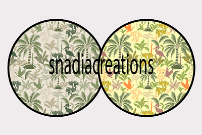 Palm Spring botanical fabric designer home decor interior design maximalist nature palm trees seamless pattern serenity spring summer textile pattern designer tropical plants vector wallpaper design