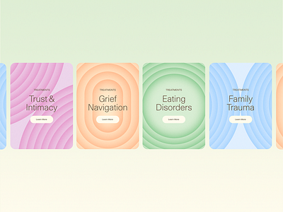 Emotional Wellness Treatment Cards accessible design calm interface card design clean components emotional health emotional wellness healing journey mental clarity mindful visuals mobile wellness product strategy therapy cards treatment cards treatment modules ui layout user experience ux design ux interface ux system wellness