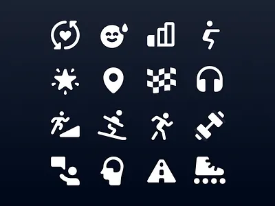 iFit Activity Filter Icons app exercise fitness icon mental health metalab race rollerblade ski ui workout