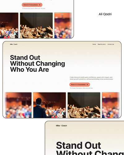 Life Coach Hero Section Design | Modern Web Design adhd website health landing page hero design hero section hero section design landing page design life coach life coach landing page typography