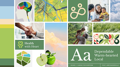 Healthcare brand moodboard branding color graphic design healthcare moodboard process typography