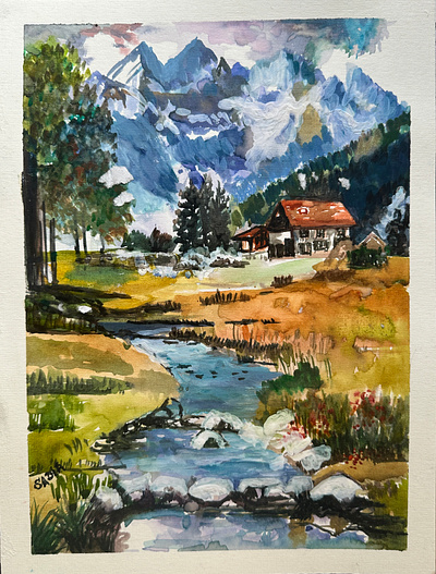 Landscape landscape watercolour