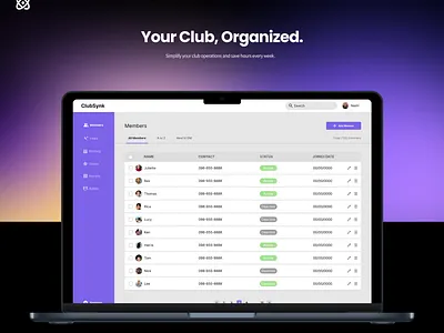 Sports Club Management Saas japanese designer list ui member management saas ui ux
