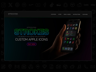 STROKES Apple Icons animation apple icons ui web design