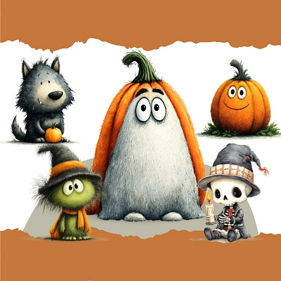 Playful Spooky — Halloween Characters seasonal illustration